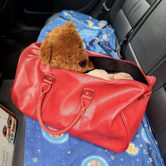 Like new Large/medium sized ladie's red leather purse bag - Picture 1 of 5